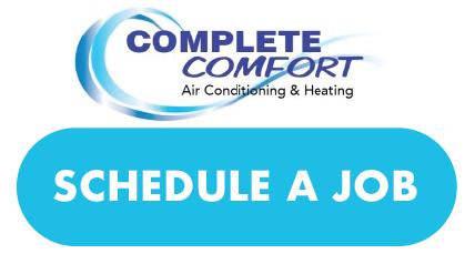 horizontal blue complete comfort logo and schedule a job button