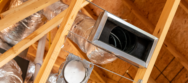 newly installed air ducts inside the attic of a jupiter home