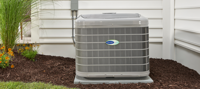 carrier heat pump unit installed outside a jupiter residence