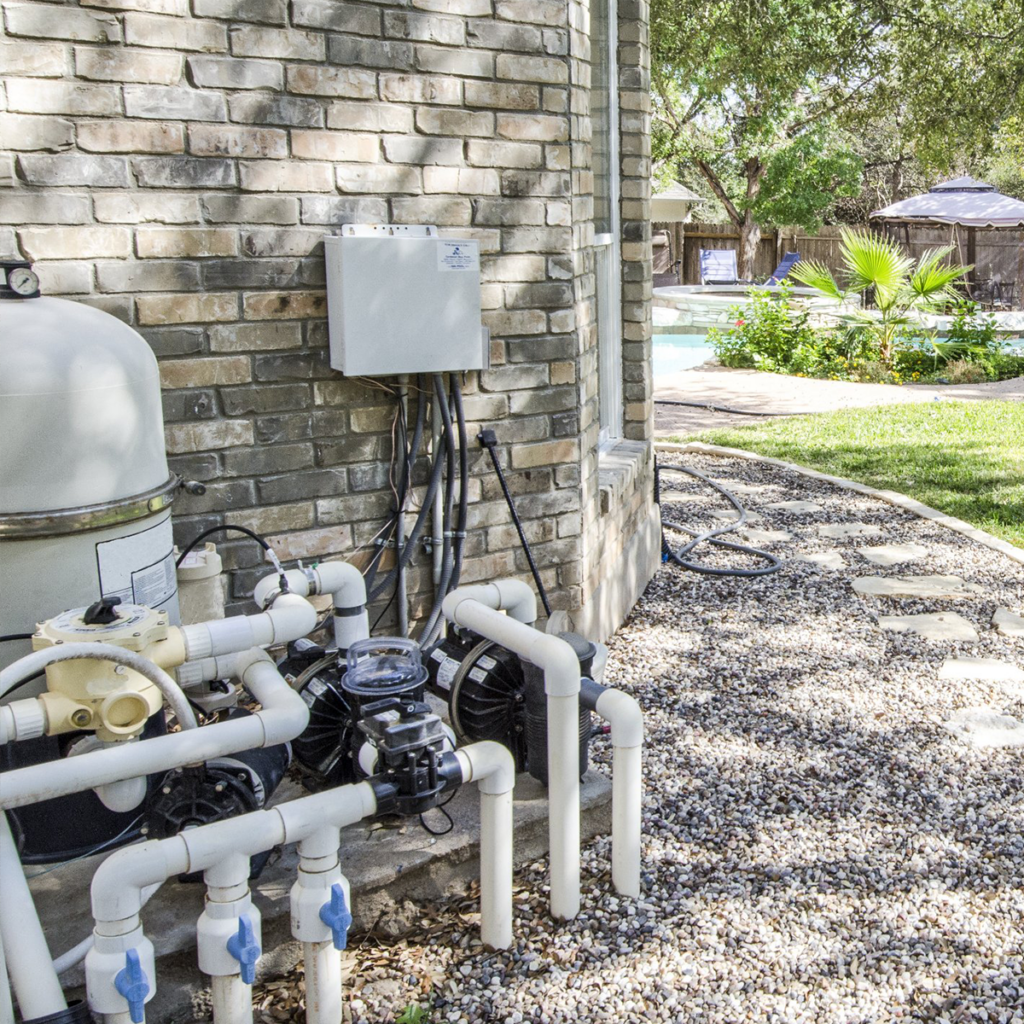 pool heating system installed outside a home in jupiter